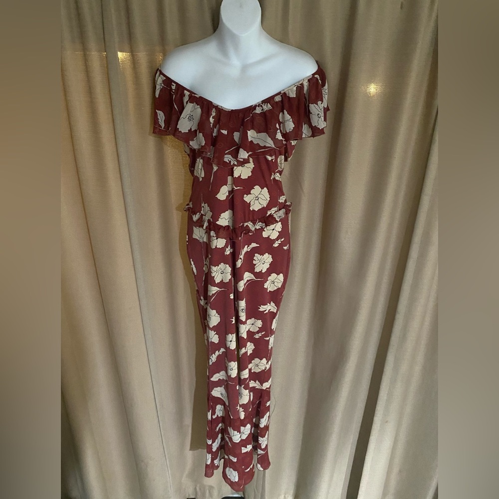 NWOT Free People Austyn Floral Ruffle Flare Leg Jumpsuit - Picture 4 of 14